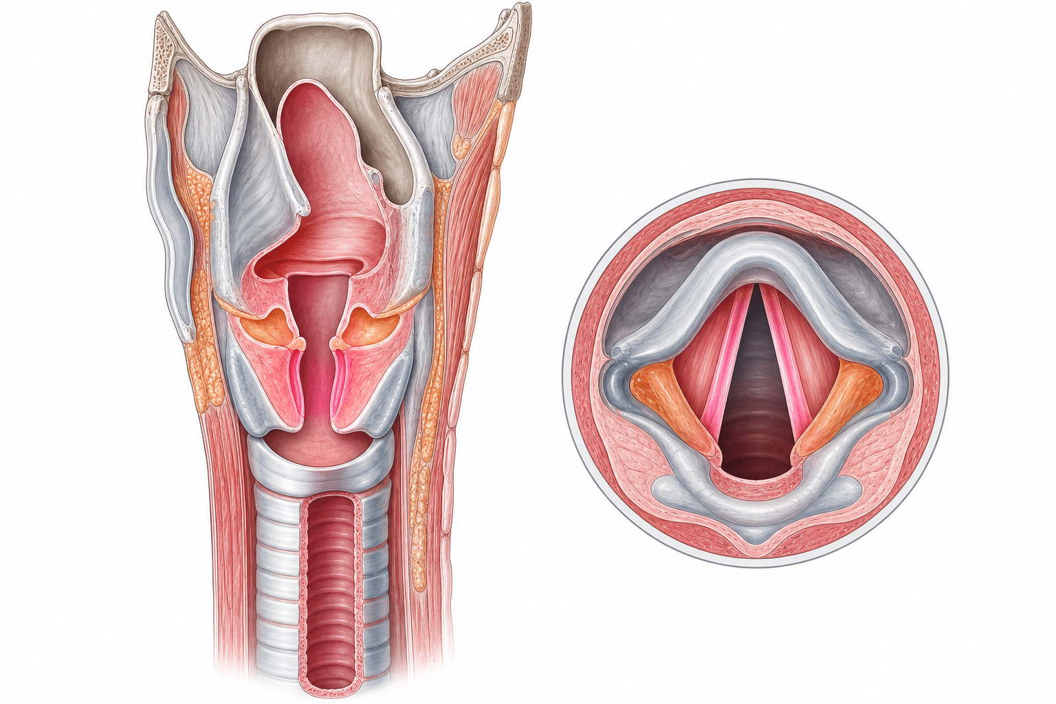 Übersicht der verschiedenen Extubation Komplikationstypen: Laryngospasmus, Bronchospasmus, Aspirationspneumonie und Negativdruck-Lungenödem im Vergleich
